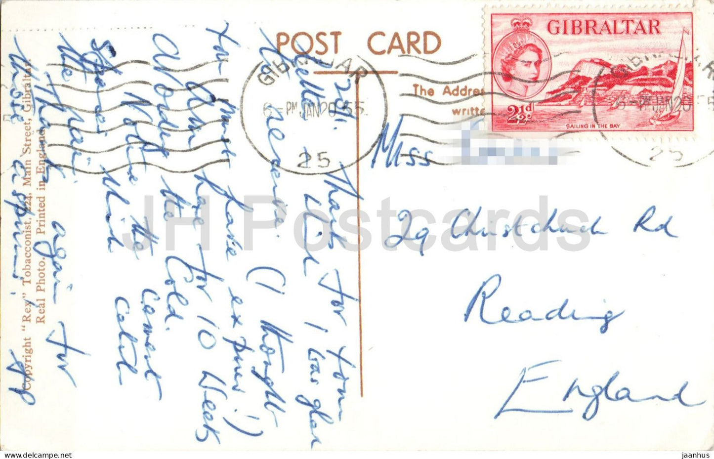 Gibraltar - Ostseite des Felsens mit Wassereinzugsgebieten - Klippen - alte Postkarte - 1955 - Gibraltar - gebraucht