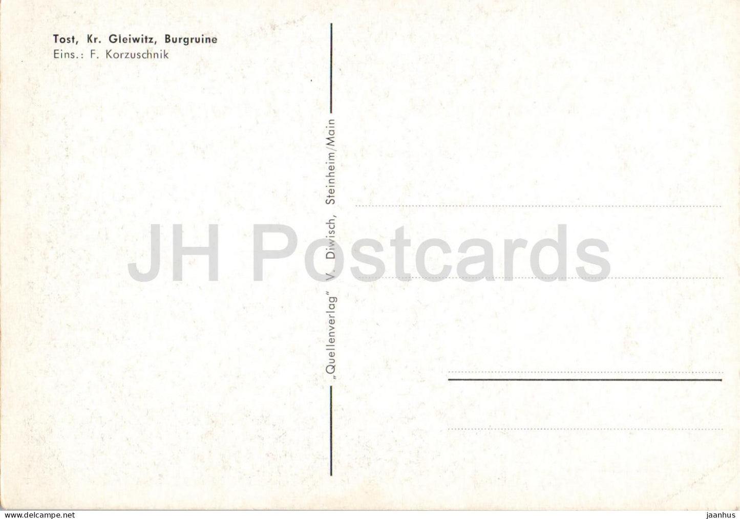 Gleiwitz OS - Burgruine - Castle ruins - Gliwice - Schlesien - Silesia - old postcard - Poland - unused