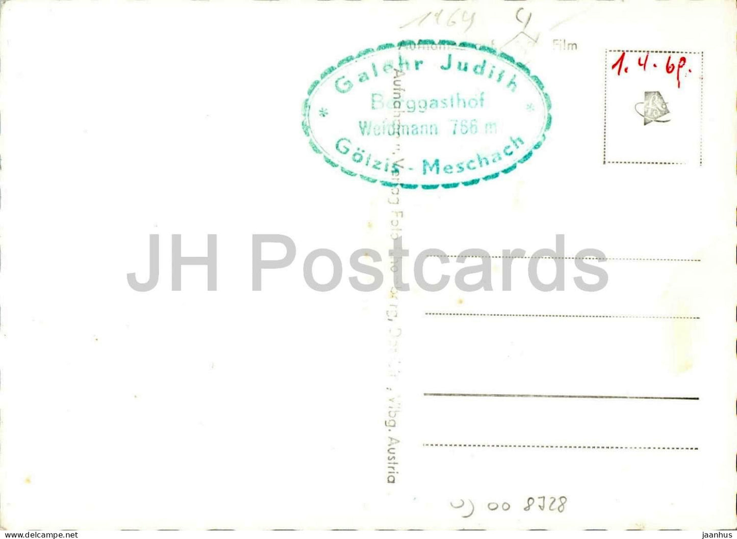 Meschach - Vorarlberg - Gebirgstal - Alpenstraßen - Luftaufnahme - alte Postkarte - 12784 - Österreich - unbenutzt