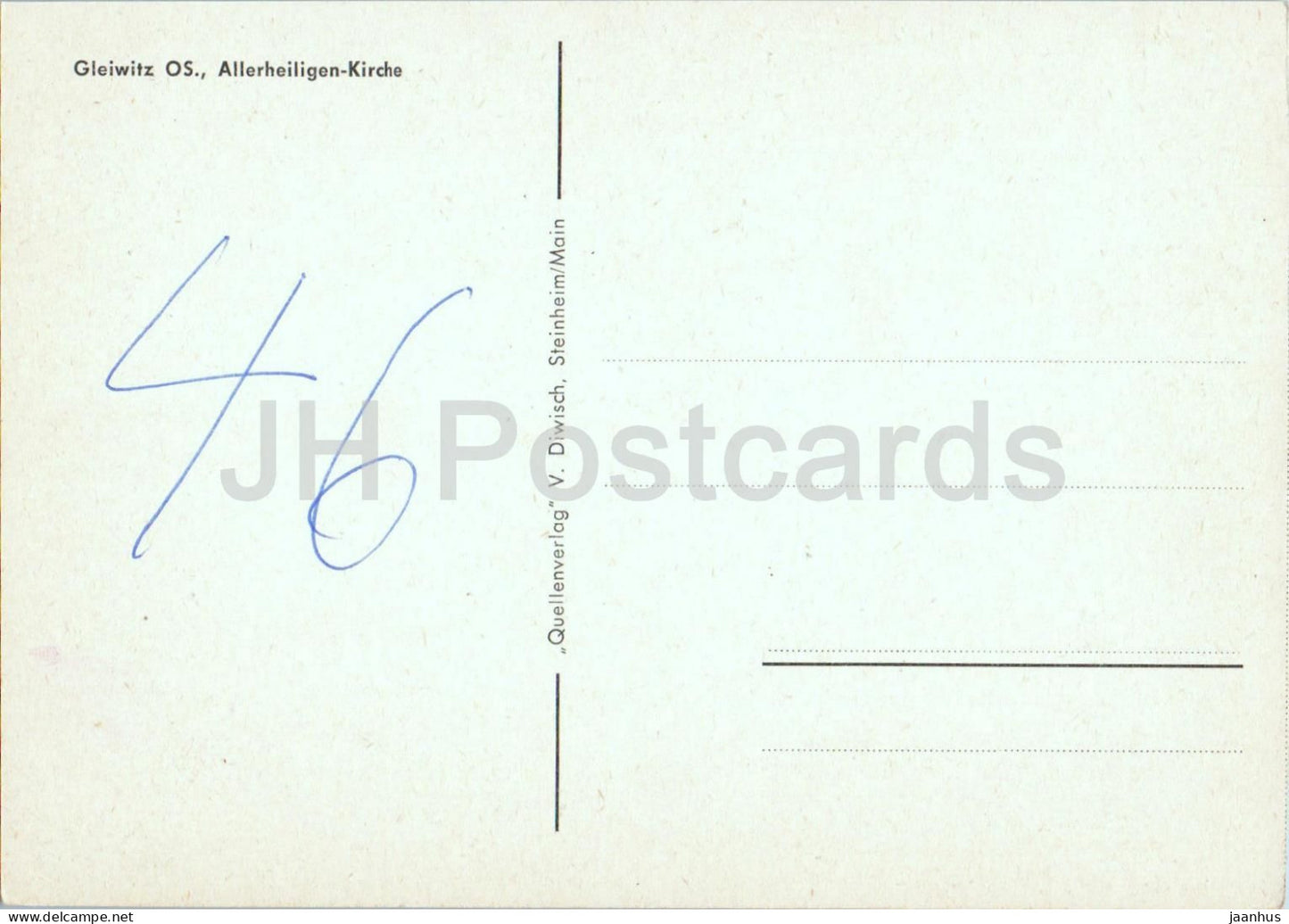 Gleiwitz OS - Allerheiligen Kirche - Church - Gliwice - Schlesien - Silesia - old postcard - Poland - used