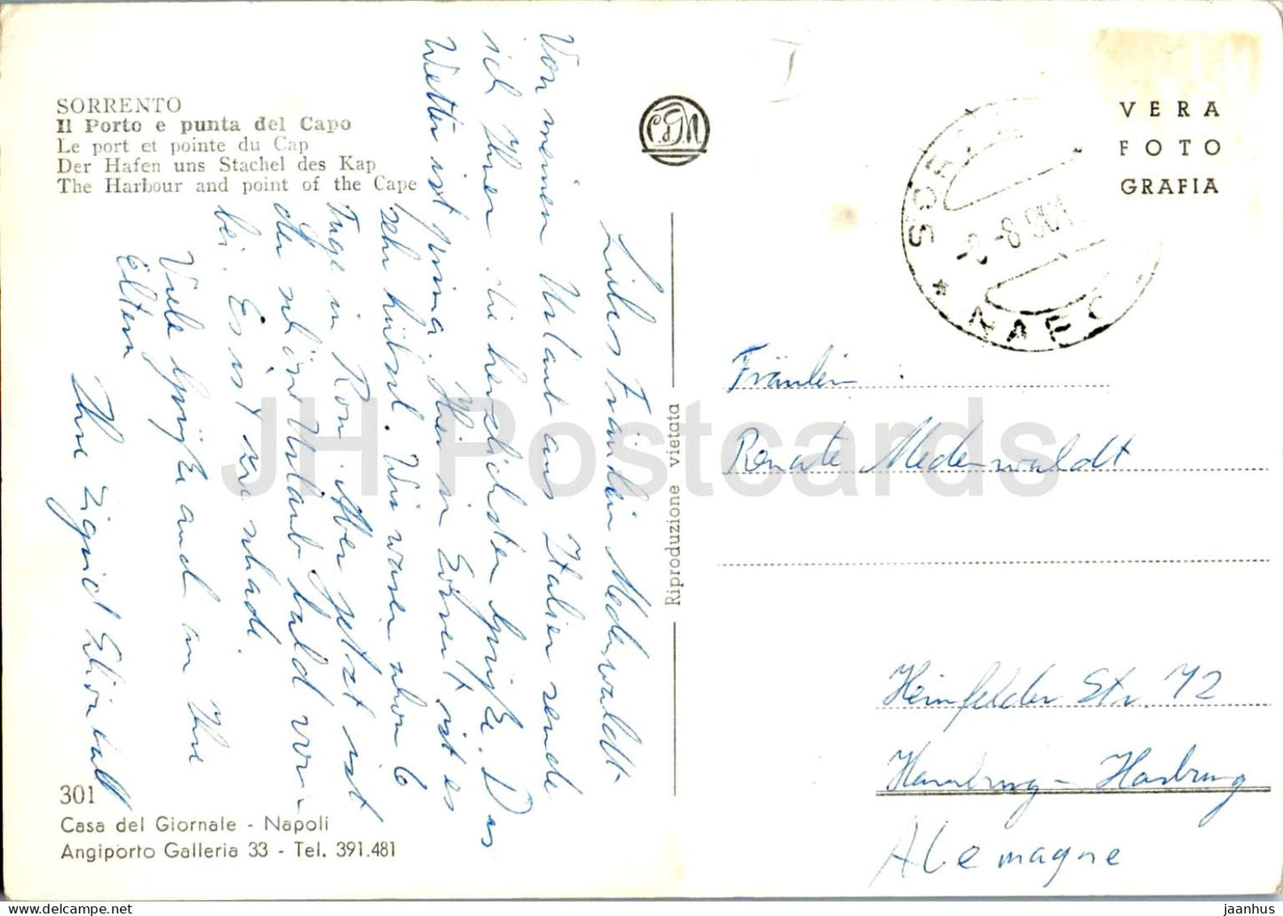 Sorrente - Le Port et la Pointe du Cap - 301 - 1961 - Italie - utilisé