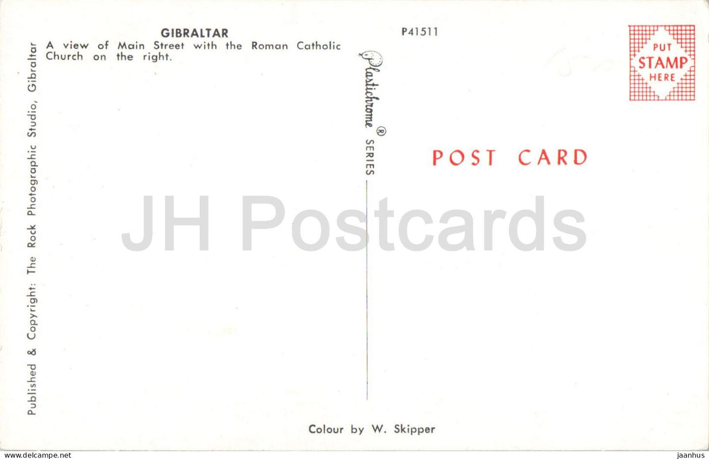 Gibraltar – Blick auf die Main Street mit der römisch-katholischen Kirche auf der rechten Seite – Auto Ford – P41511 – Gibraltar – unbenutzt
