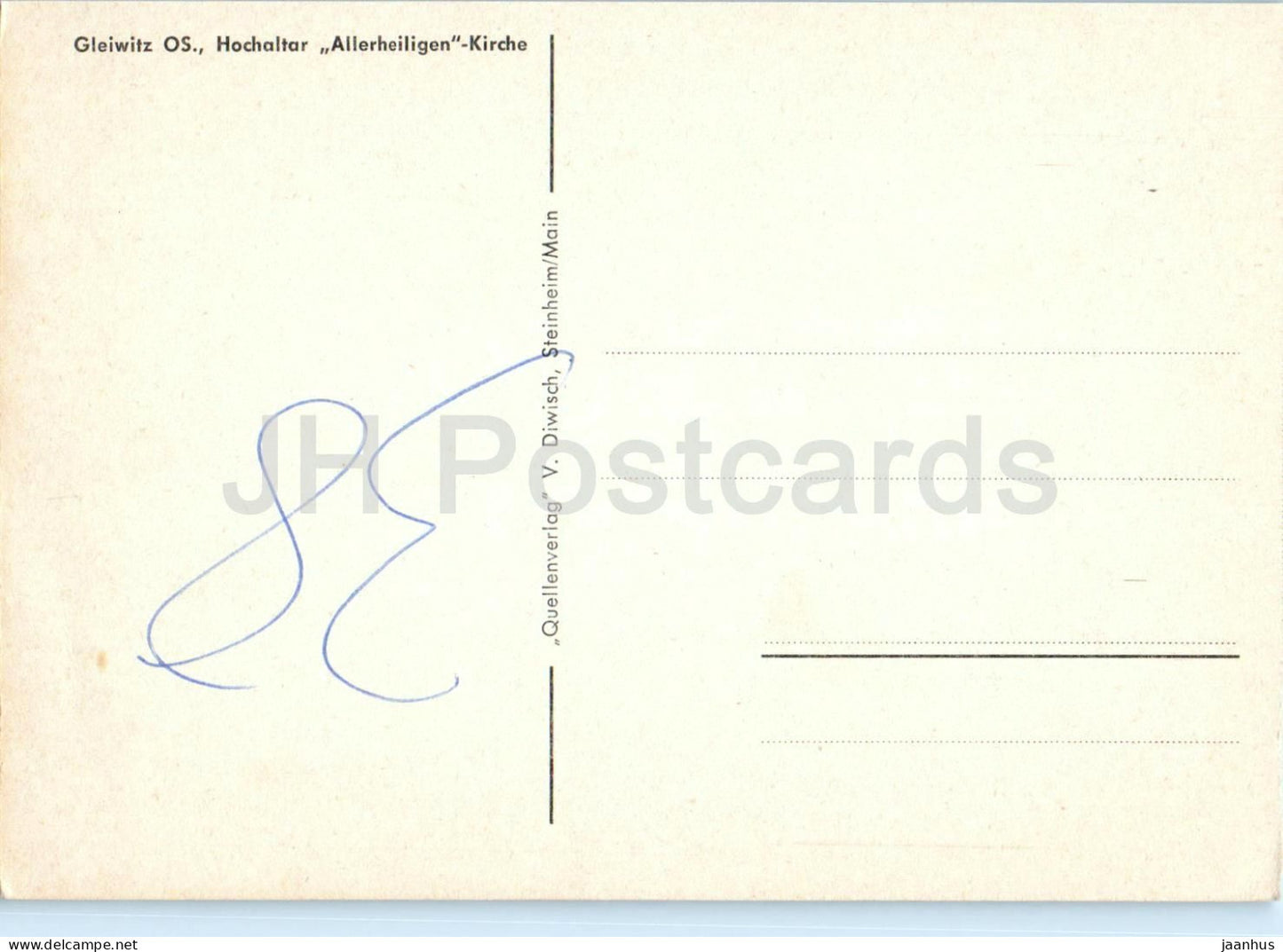 Gleiwitz OS - Hochaltar Allerheiligen Kirche - Church - Gliwice - Schlesien - Silesia - old postcard - Poland - used