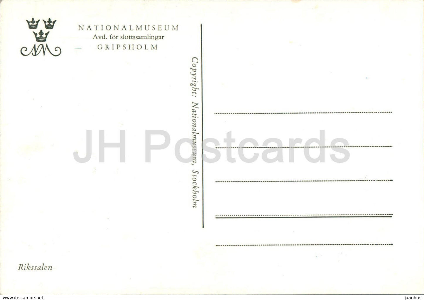 Gripsholm – Nationalmuseum – Rikssalen – Die Nationalhalle – Schweden – unbenutzt