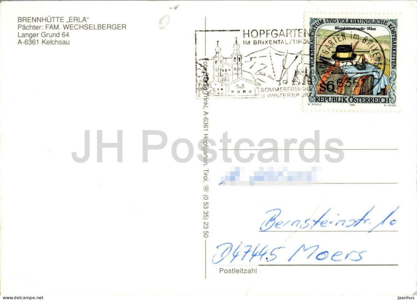 Brennhutte Erla - Kelchsau - mountain hut - forest - alpine valley - car - Tirol - 1995 - Austria - used