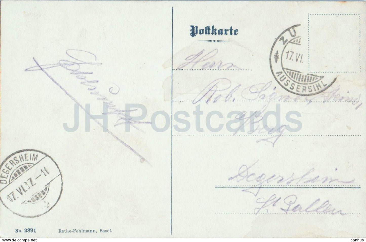 Zurich und die Alpen - Limmat - Grossmunster - vue sur le lac - 2891 - carte postale ancienne - 1907 - Suisse - utilisé