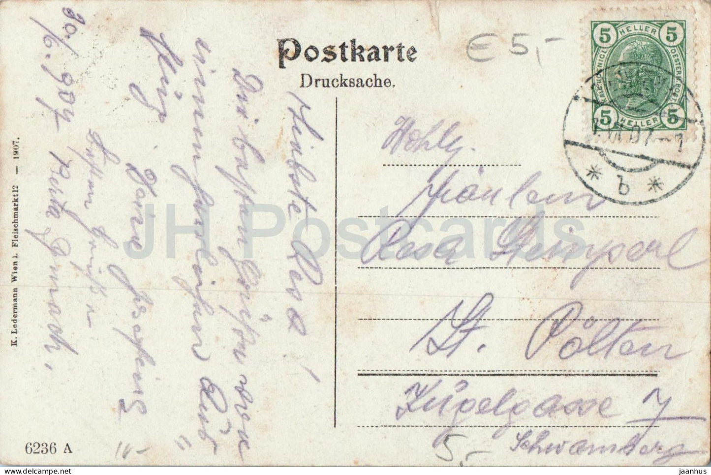 Panorama vom Calvarienberg aus - Baden - panorama - 6236 - carte postale ancienne - 1907 - Autriche - utilisé