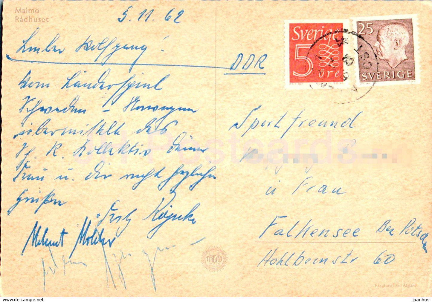 Malmo - Radhuset - 1962 - Suède - occasion