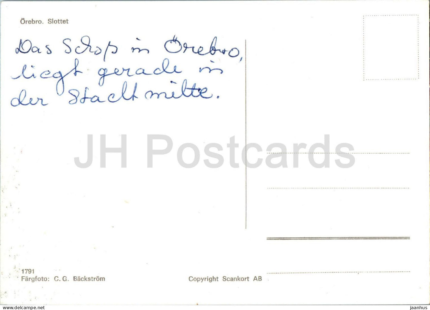 Orebro Slottet - castle - 1791 - Sweden - used