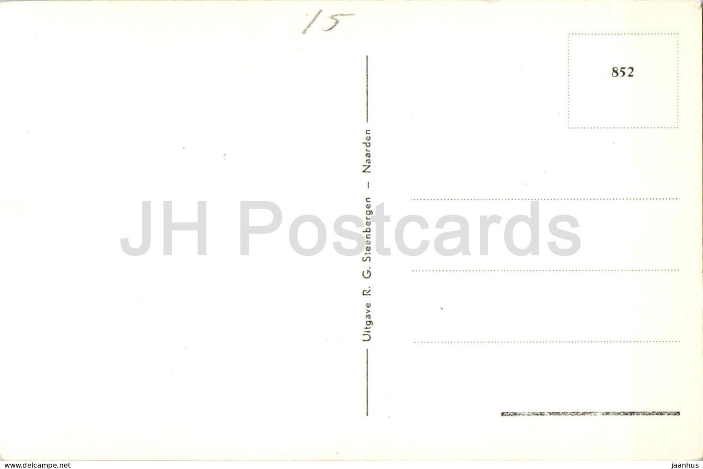 Naarden - Bussummerstraat - church tower - street view - 852 - old postcard - Netherlands - unused
