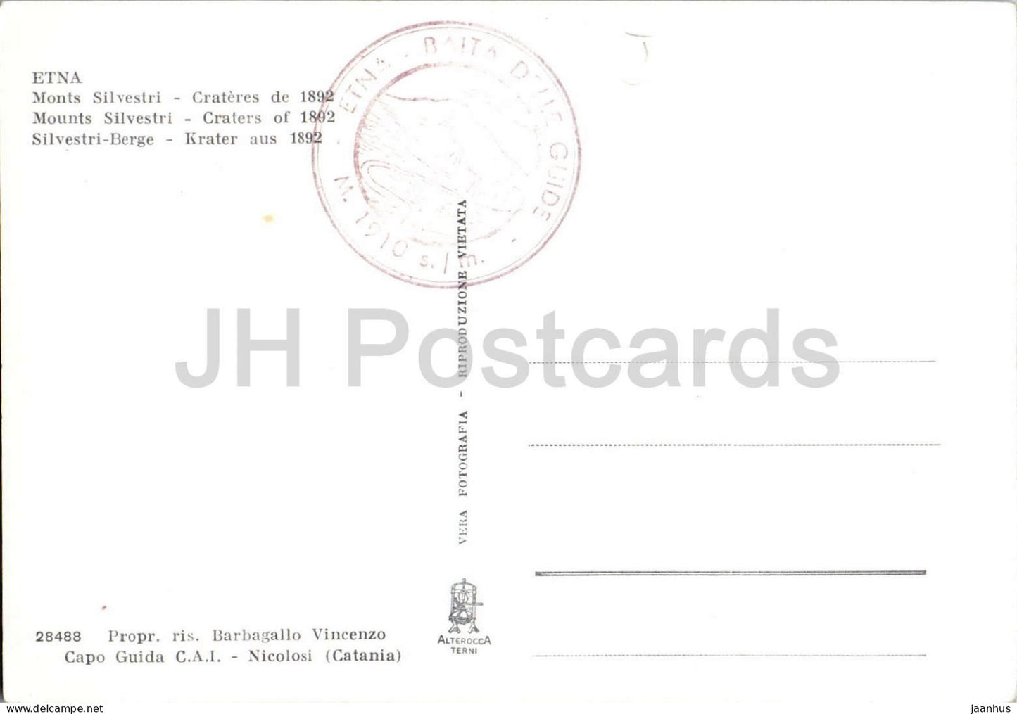 Etna - Monti Silvestri - Crateri del 1892 - Mountains - Craters of 1892 - volcano 28488 - old postcard - Italy - unused