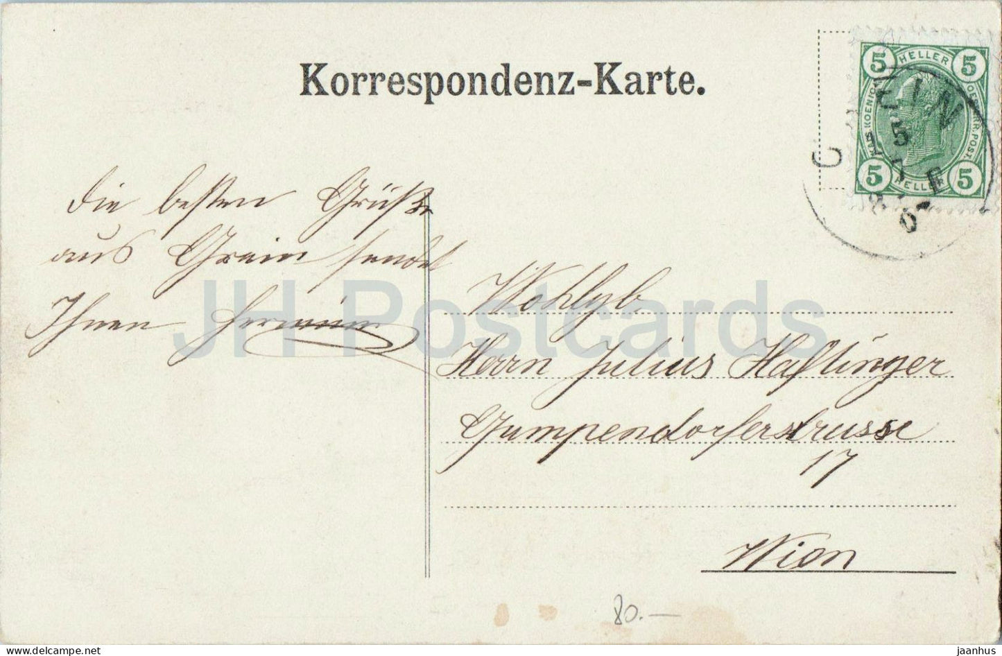 Vue panoramique du château de Wolfsaussicht - paysage - château - champs et collines - carte postale ancienne - années 1900 - Autriche - utilisée