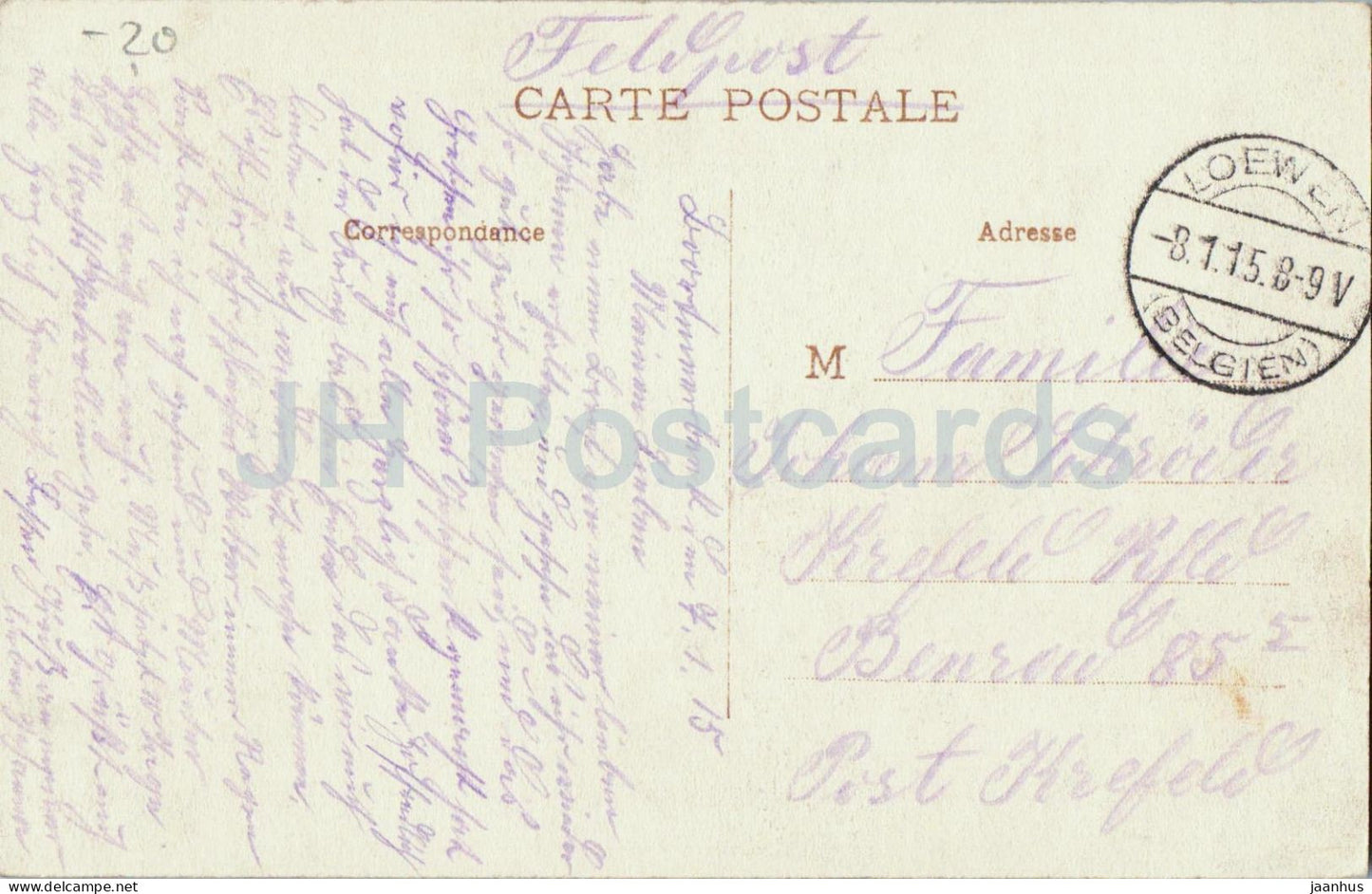 Brüssel – Gare du Nord – Nordbahnhof – Feldpost – alte Postkarte – 1915 – Belgien – gebraucht