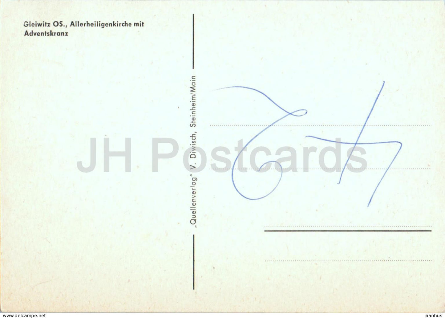 Gleiwitz OS - Allerheiligenkirche mit Adventskranze Church Gliwice - Schlesien - Silesia - old postcard - Poland - used