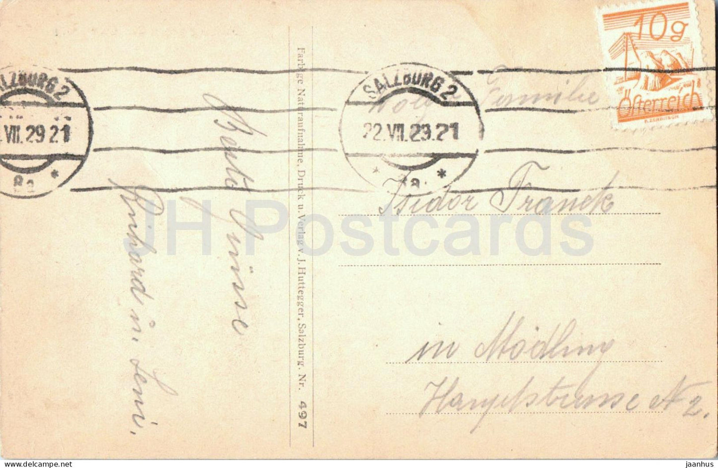 Salzburg gegen den Untersberg - 497 - old postcard - 1929 - Austria - used