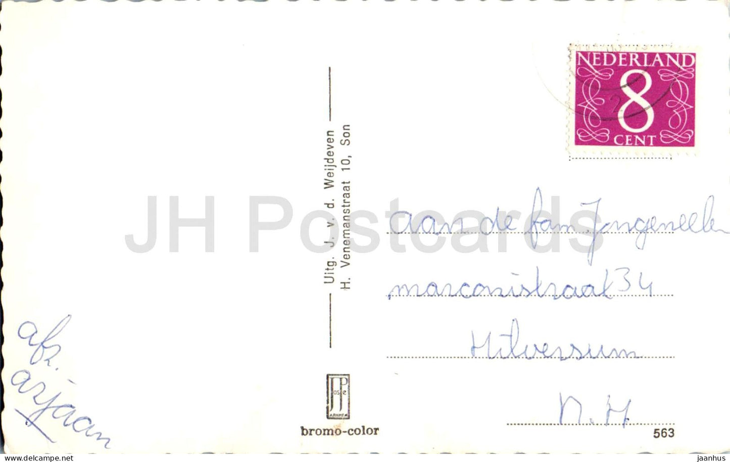 Groeten uit Son - Greetings - Het Oude Meer - church - Gemeentehuis - multiview - old postcard - Netherlands - used