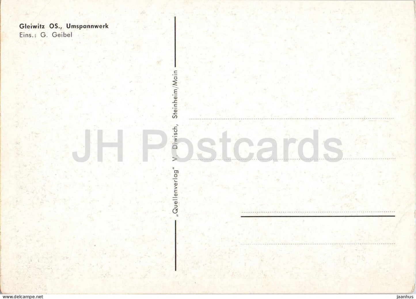 Gleiwitz OS - Umspannwerk - Transformer station - Gliwice - Schlesien - Silesia - old postcard - Poland - unused