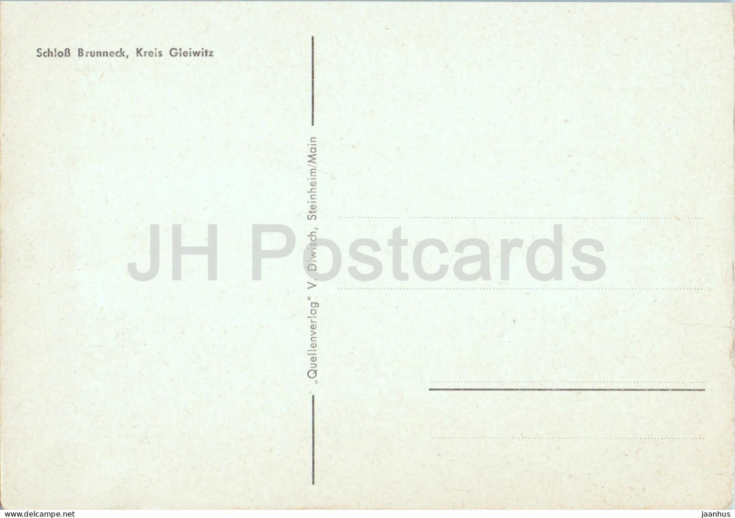 Schloss Brunneck - Kreis Gleiwitz - Gliwice - Gleiwitz district - Schlesien - Silesia - old postcard - Poland - unused