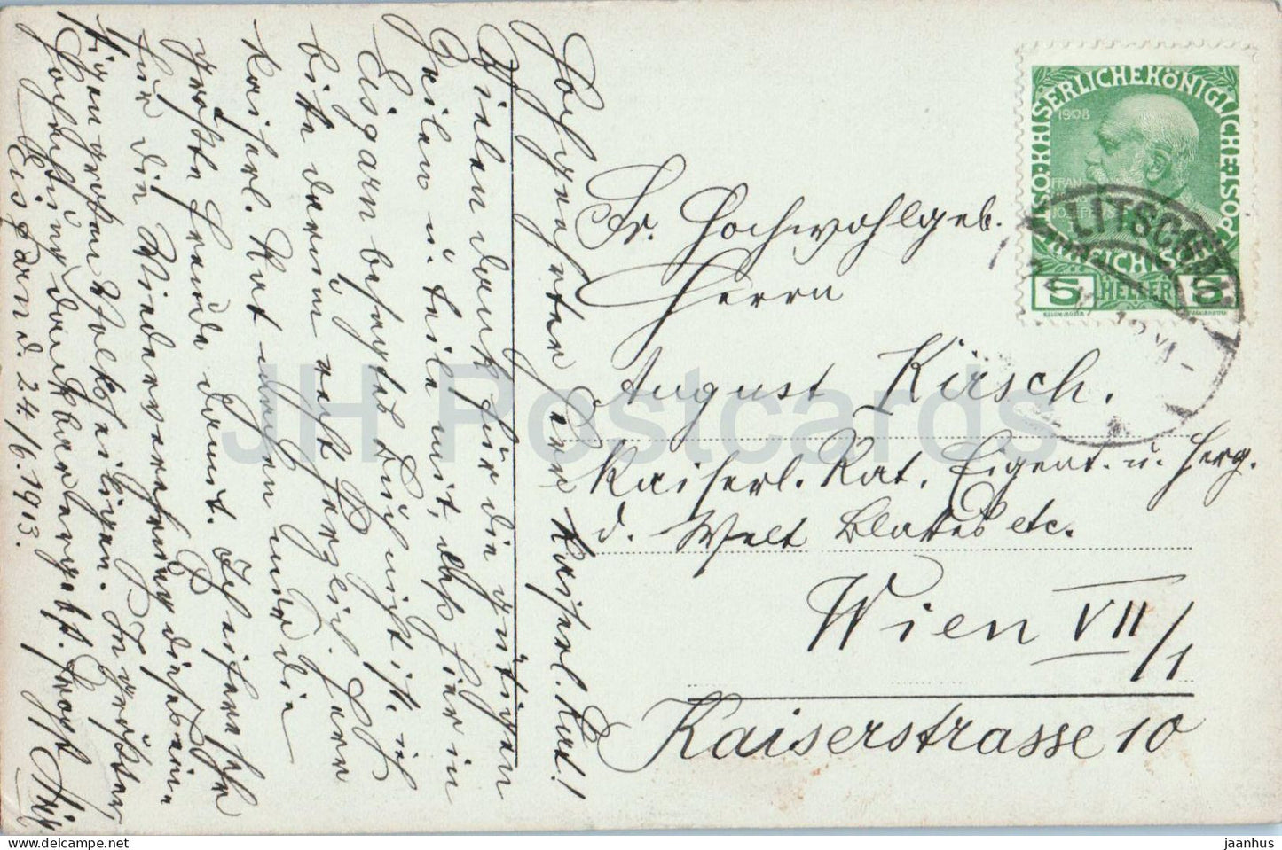 Koloman Kapelle à Eisgarn erbaut 1713 - Kolomanistein - monument - photo - carte postale ancienne - 1913 - Autriche - utilisé