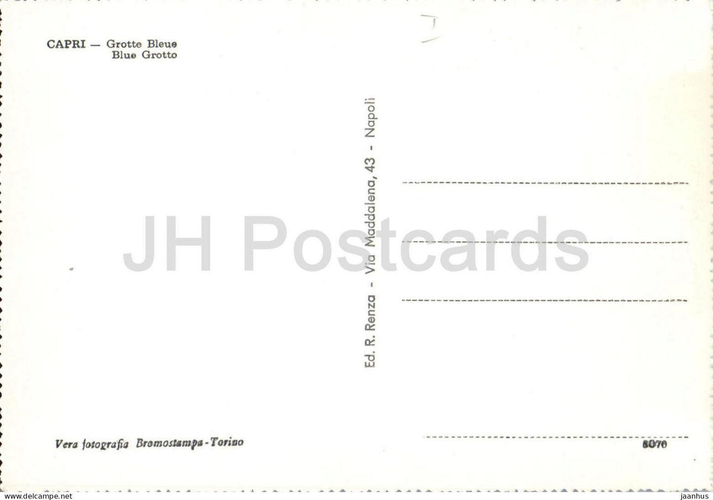 Capri - La Grotta Azzurra - Blue Grotto - cave - boat - 8070 - old postcard - Italy - unused