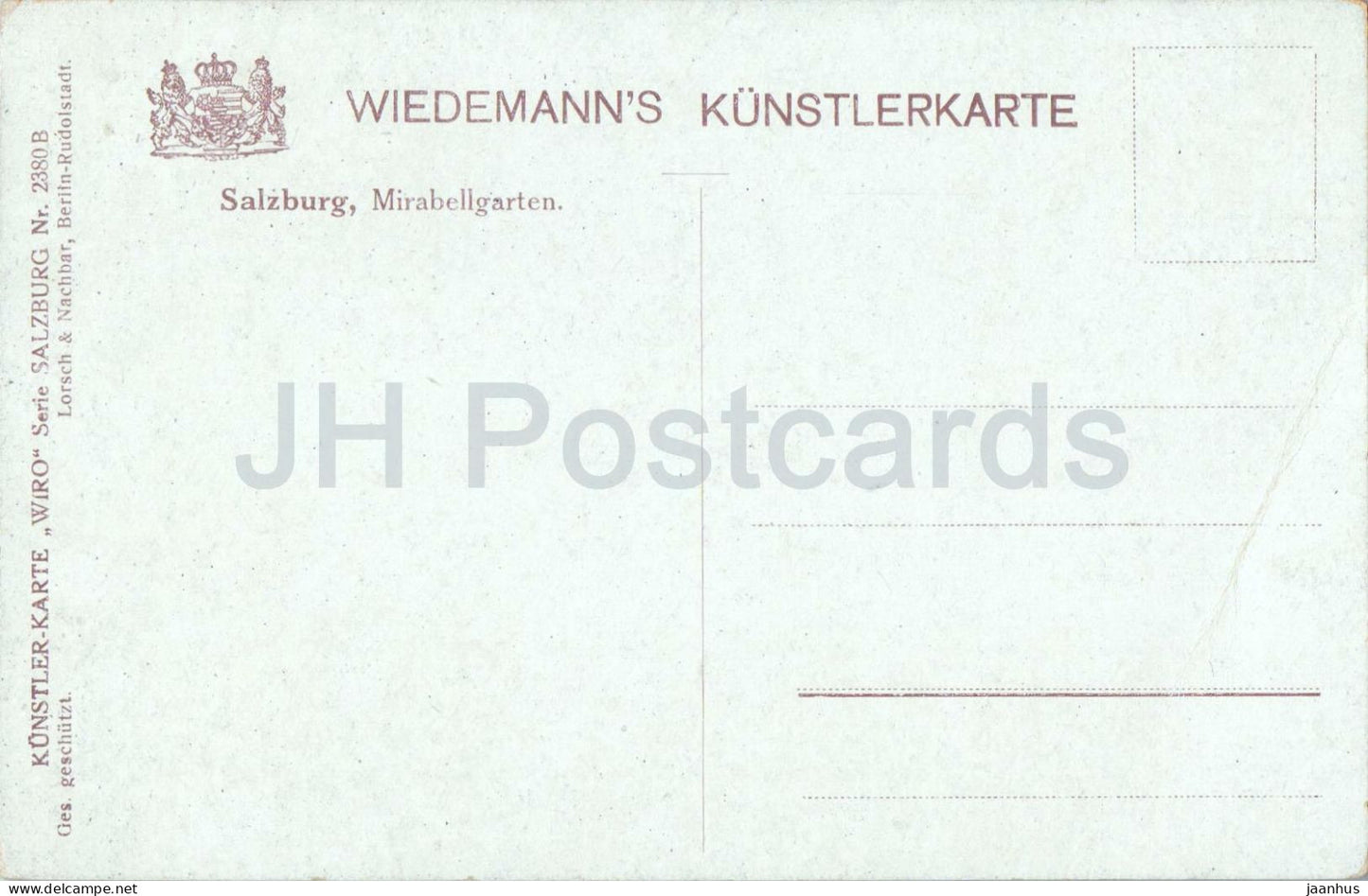 Salzburg - Mirabellgarten - Nr. 2380 - WIRO - alte Postkarte - Österreich - unbenutzt