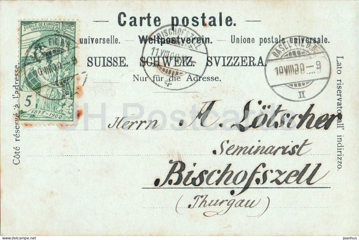 Gruss aus Basel - Pfalz mit Munster - 14817 - old postcard - 1900 - Switzerland - used