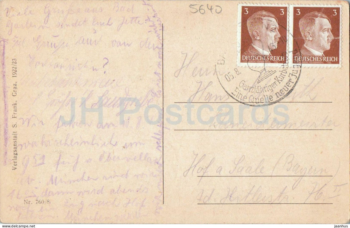 Bad Gastein 1046 m Seehohe - N° 760/8 - Carte postale ancienne - 1943 - Autriche - Utilisée