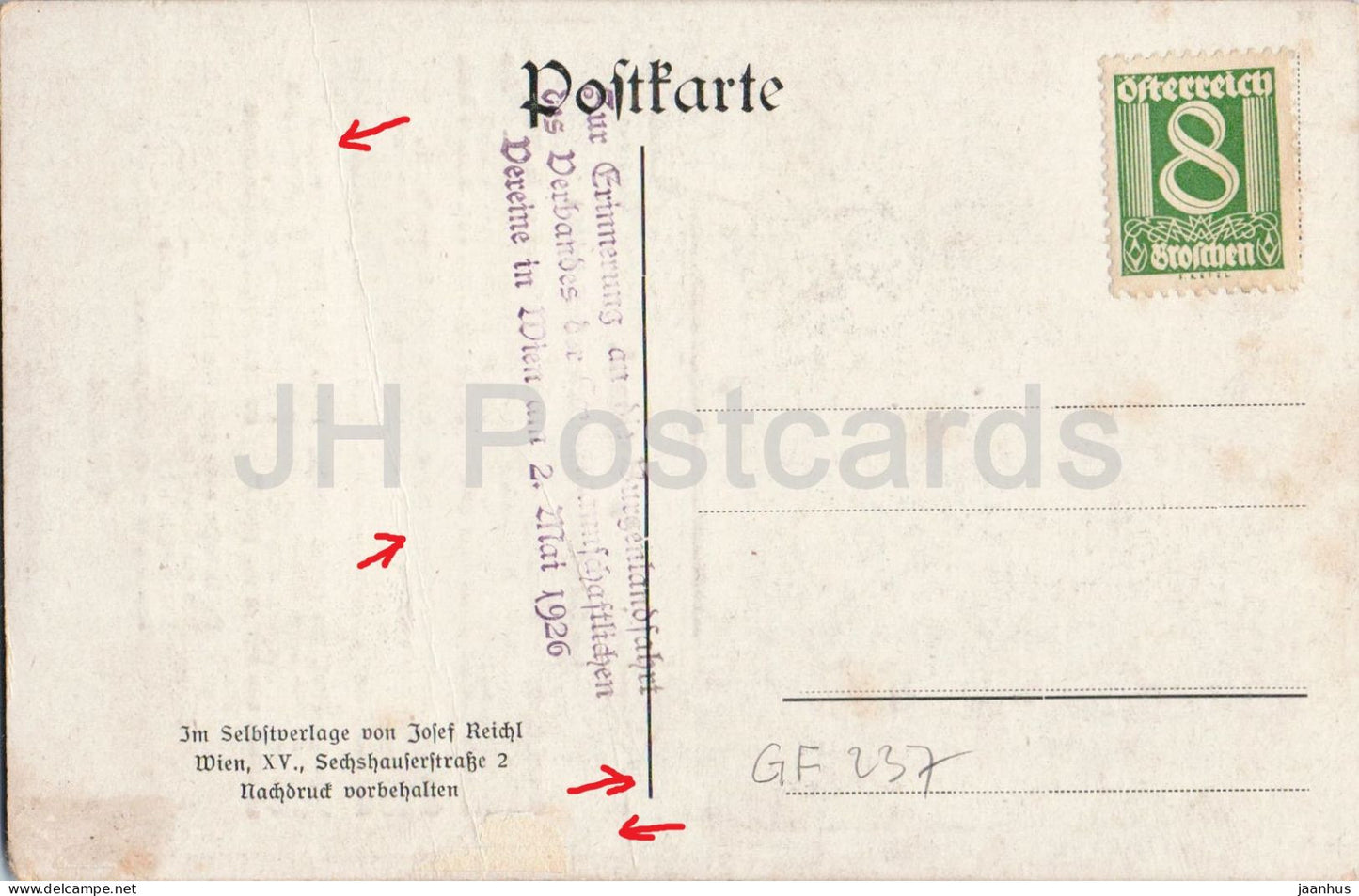 Gussing - ’s Bliamal - Mundart Josef Reichl in dialect - illustration - Art Noveau 1926 old postcard - Austria - unused