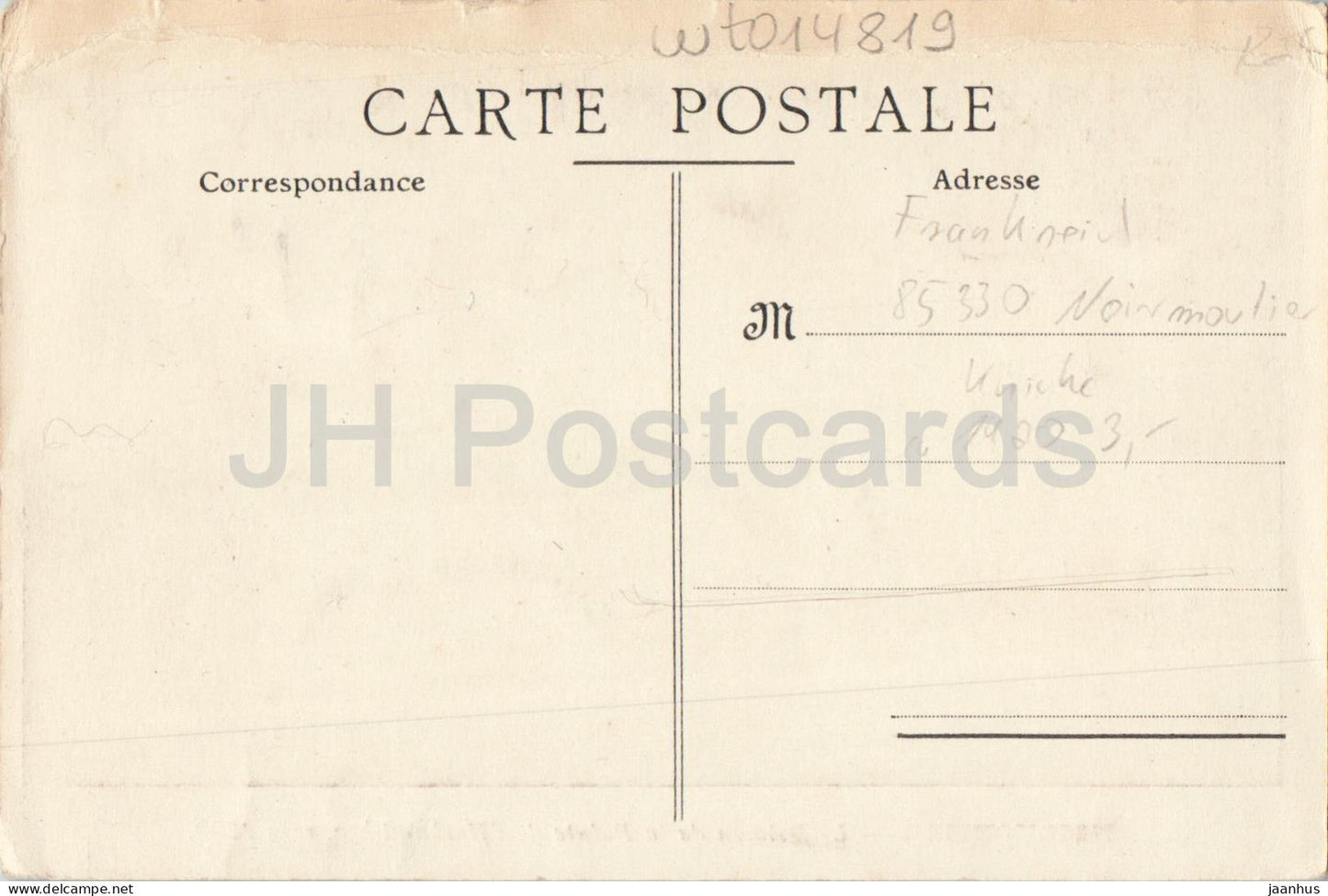 Noirmoutier - Le Dolmen de la Pointe de l'Herbaudiere - Dolmen - Antike - alte Postkarte - Frankreich - gebraucht