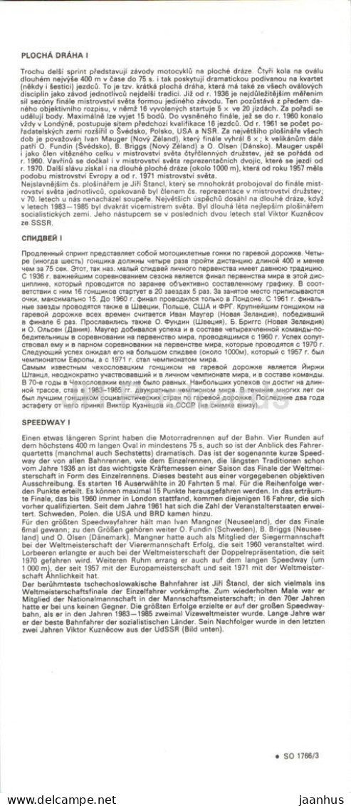 Speedway I - Speedway riders drifting on oval track - motorbike - racing motorsport - Czech Republic - unused