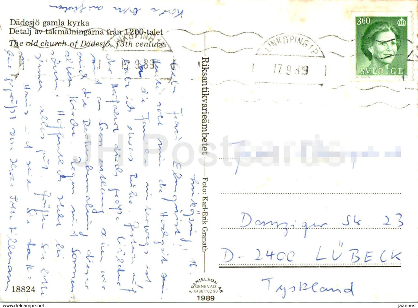 Dadesjo Gamla Kyrka - church - 18824 - 1989 - Sweden - used