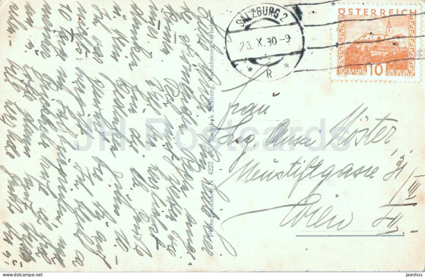 Festung Hohen Salzburg - 4222 - carte postale ancienne - 1930 - Autriche - utilisé