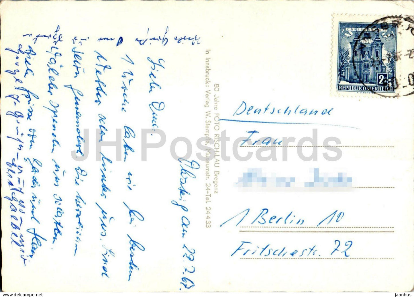 Obsteig 995 m - Tirol geg. Mieminger Kette - alpine valley - village - mountains - 1942 - 1967 - Austria - used