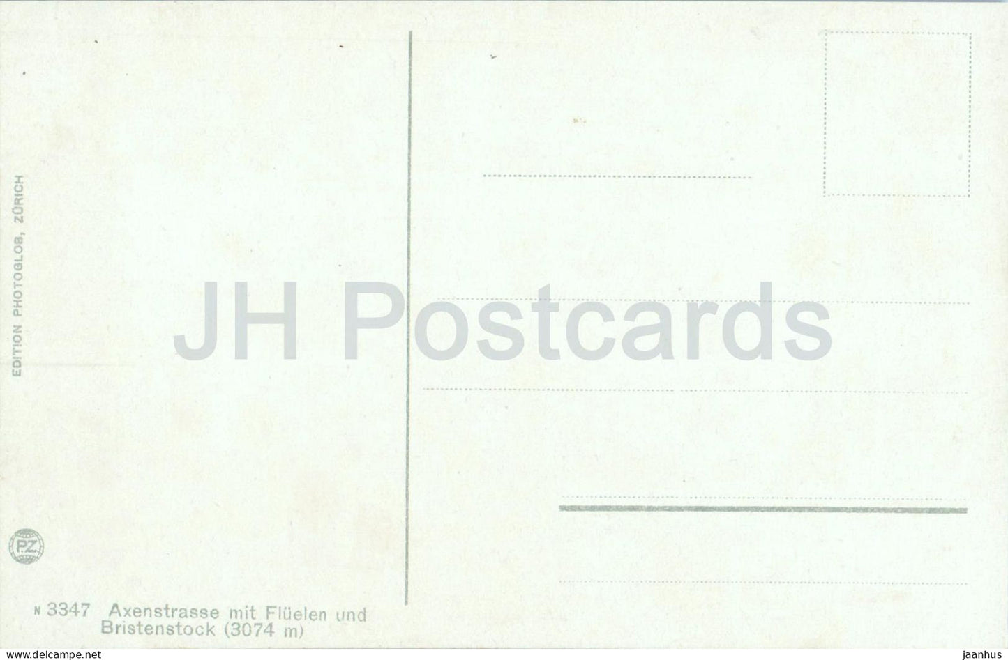 Axenstrasse mit Fluelen und Bristenstock - tunnel road - lake - mountains - 3347 - old postcard - Switzerland - unused