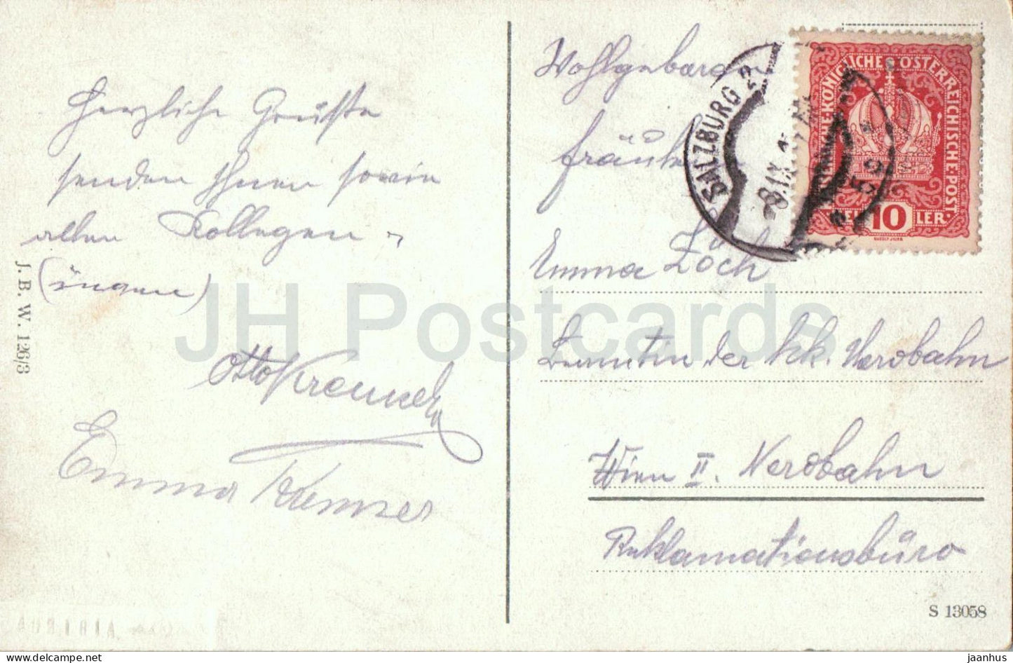 Salzbourg vom Mulla - 13058 - carte postale ancienne - années 1910 - Autriche - utilisé