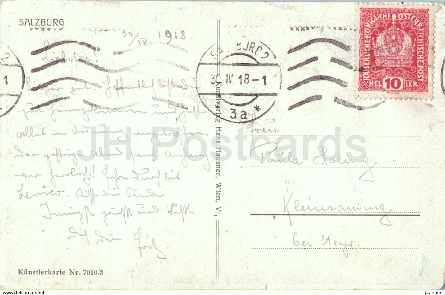 Salzbourg - 7010/3 - carte postale ancienne - 1918 - Autriche - utilisée