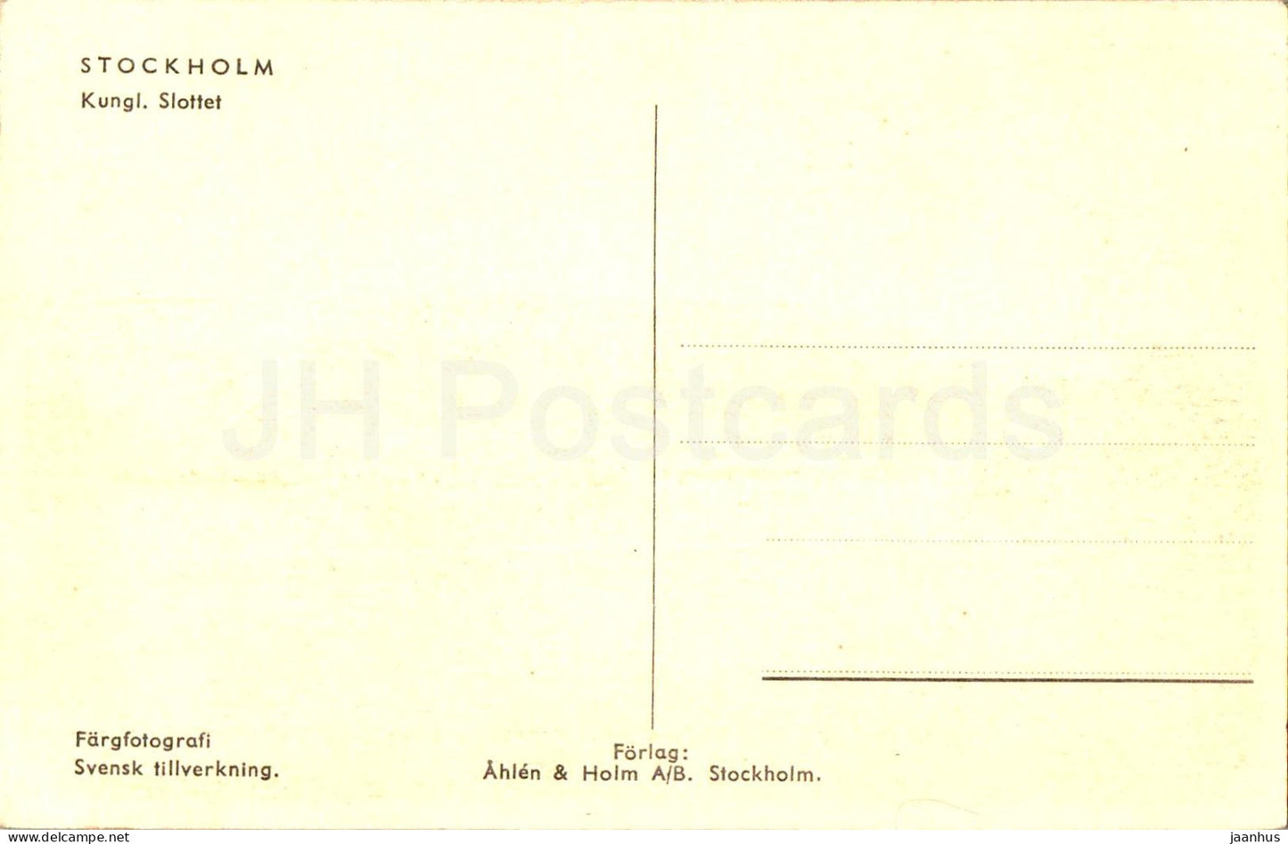 Stockholm - Kungl Slottet - The Royal Castle - ship - Sweden - unused
