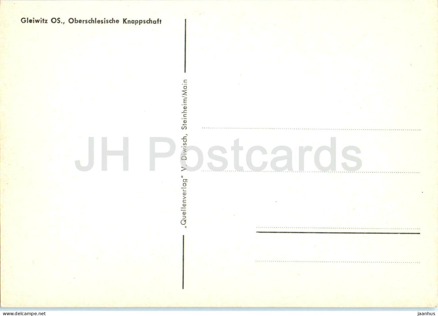 Gleiwitz - Oberschlesische Knappschaft - Miners Association Gliwice Schlesien - Silesia - old postcard - Poland - unused