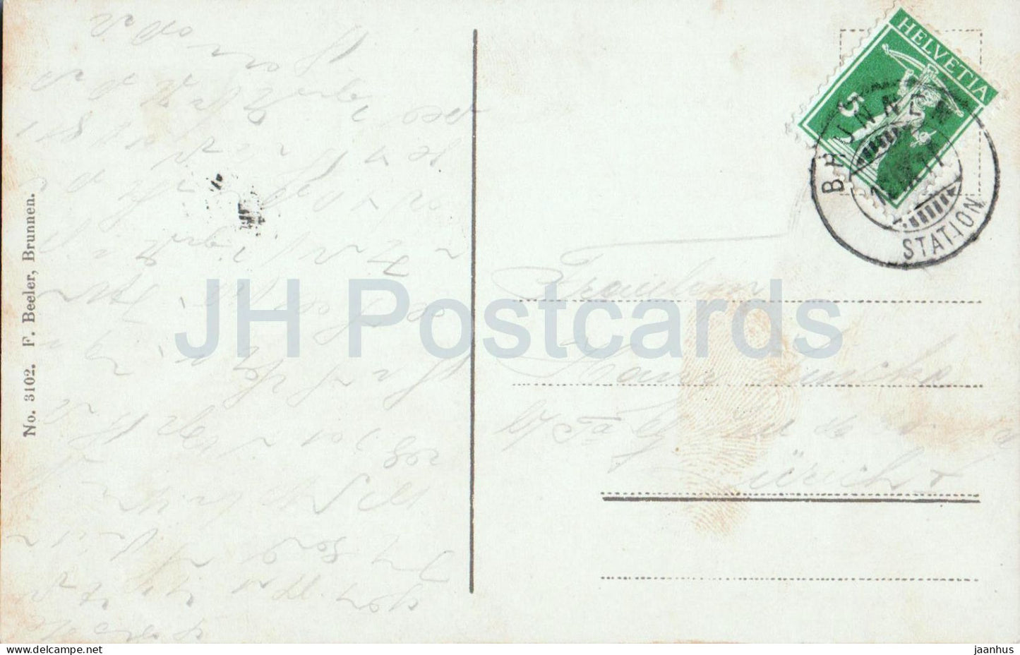 Tellskapelle mit Urirotstock - ship - boat - lake - mountains - old postcard - 1911 - Switzerland - used