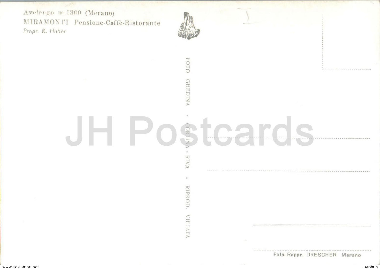 Avelengo m.1300 - Miramonti Pensione Caffe Ristorante - Hafling - Miramonti Guesthouse Restaurant - Italy - unused