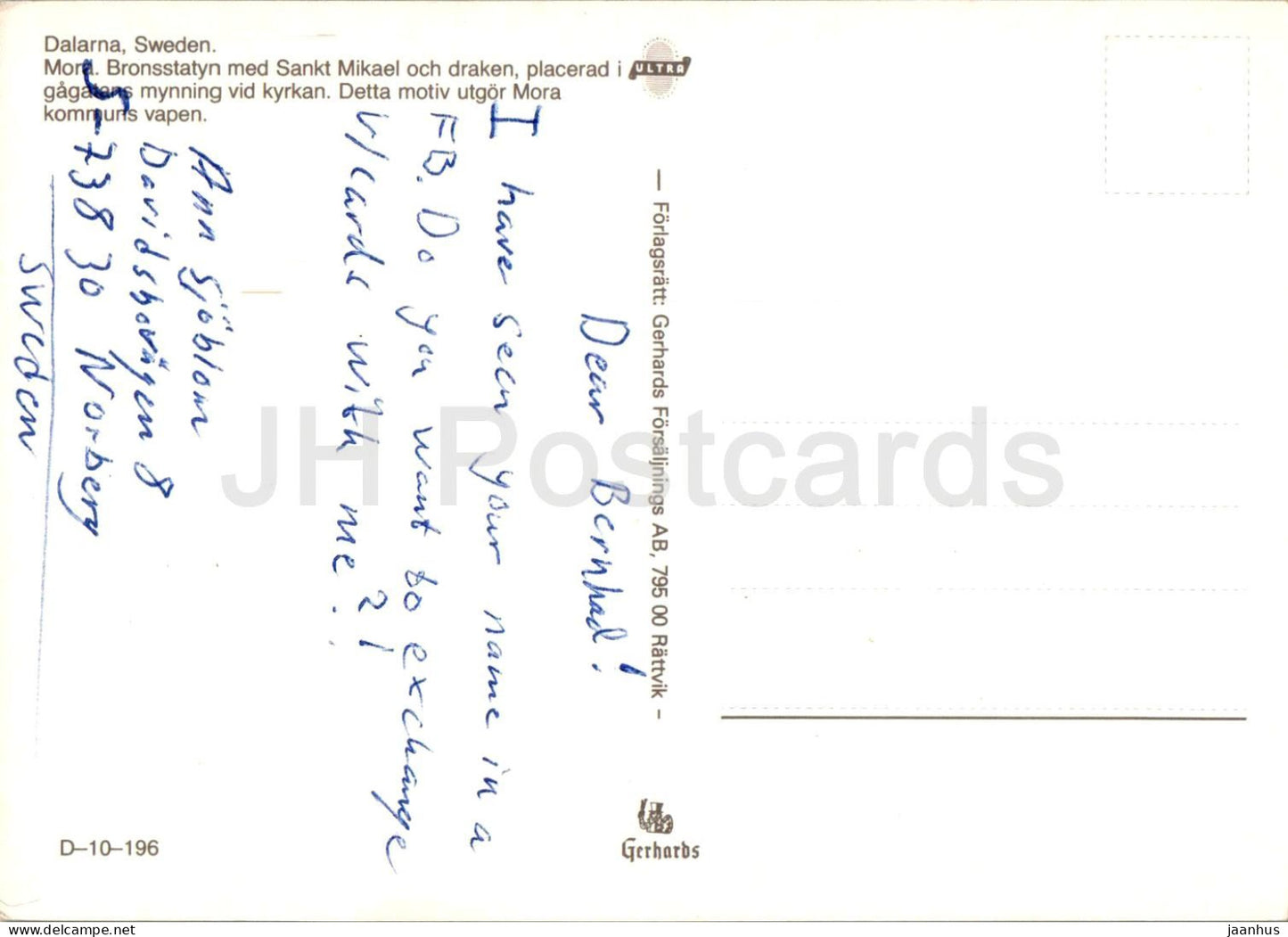 Dalarna - Mora - bronsstatyn Sankt Mikael - D-10-196 - Schweden - gebraucht