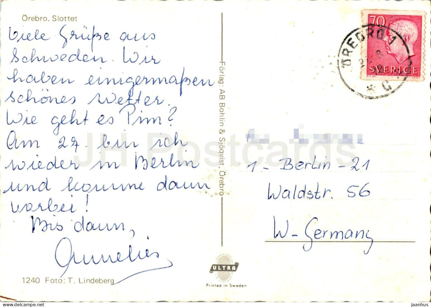 Orebro - Slottet - castle - 1240 - 1975 - Sweden - used