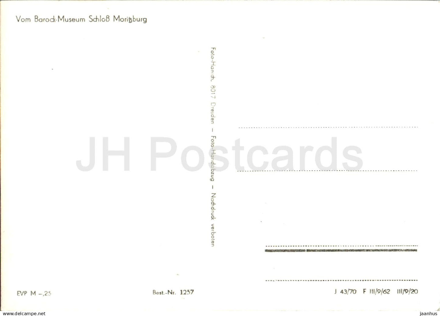 Musée Vom Barock - Schloss Moritzburg - château - Allemagne DDR - inutilisé