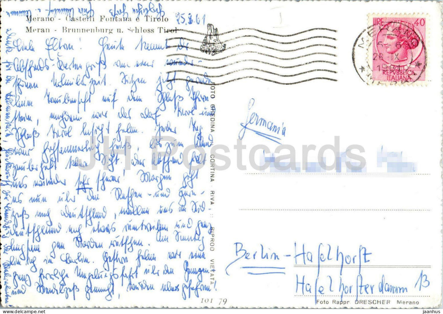 Merano - Castelli Fontana e Tirolo - Meran - Brunnenburg and Tirol Castle - 10179 - 1961 - Italy - used