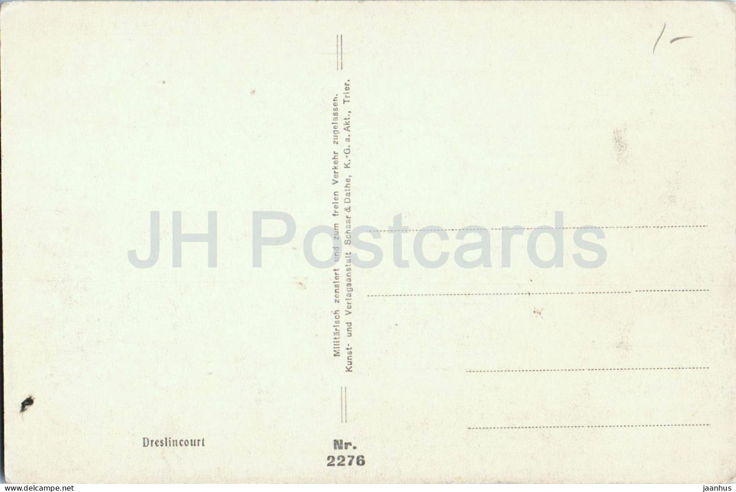 Dreslincourt - war ruins - WWI scene - 2276 - old postcard - France - unused