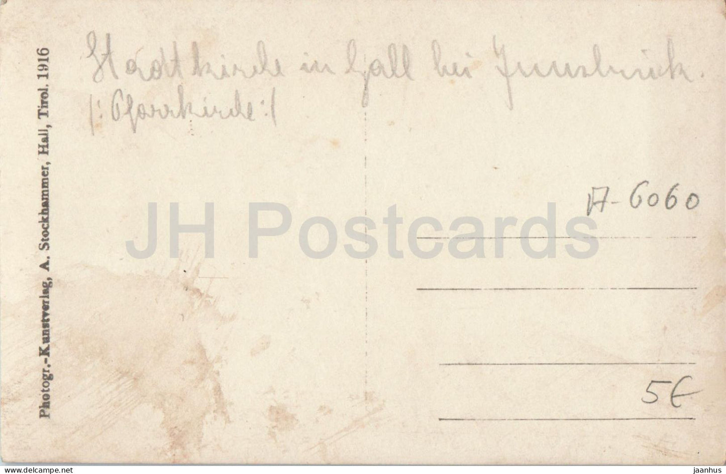 Stadtkirche in Hall bei Innsbruck - Pfarrkirche - church - Tirol mountains - Alps - 1916 - old postcard - Austria - used