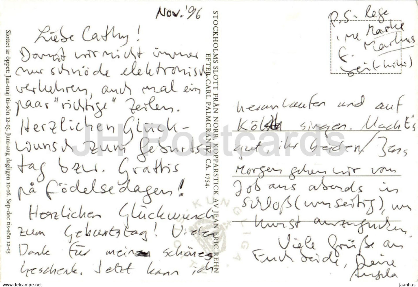 Stockholm - Kungl Slottet - The Royal Castle - illustration - 1996 - Sweden - used