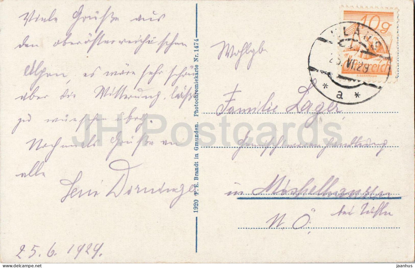 Steyrdurchbruch bei Klaus-Agonitz der Steyrtalbahn - gorge - river - 1474 - old postcard - 1929 - Austria - used