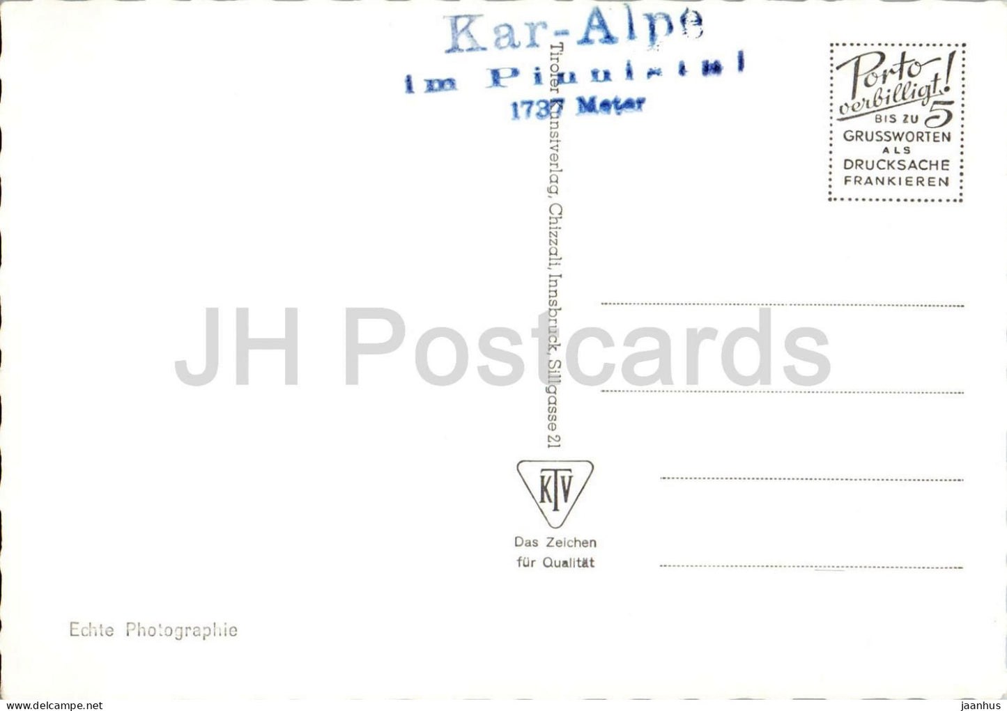 Karalpe mit Pinnsjoch und Habicht 3280 m - alpine pasture mountain peaks - Tirol 3046 - old postcard - Austria - unused