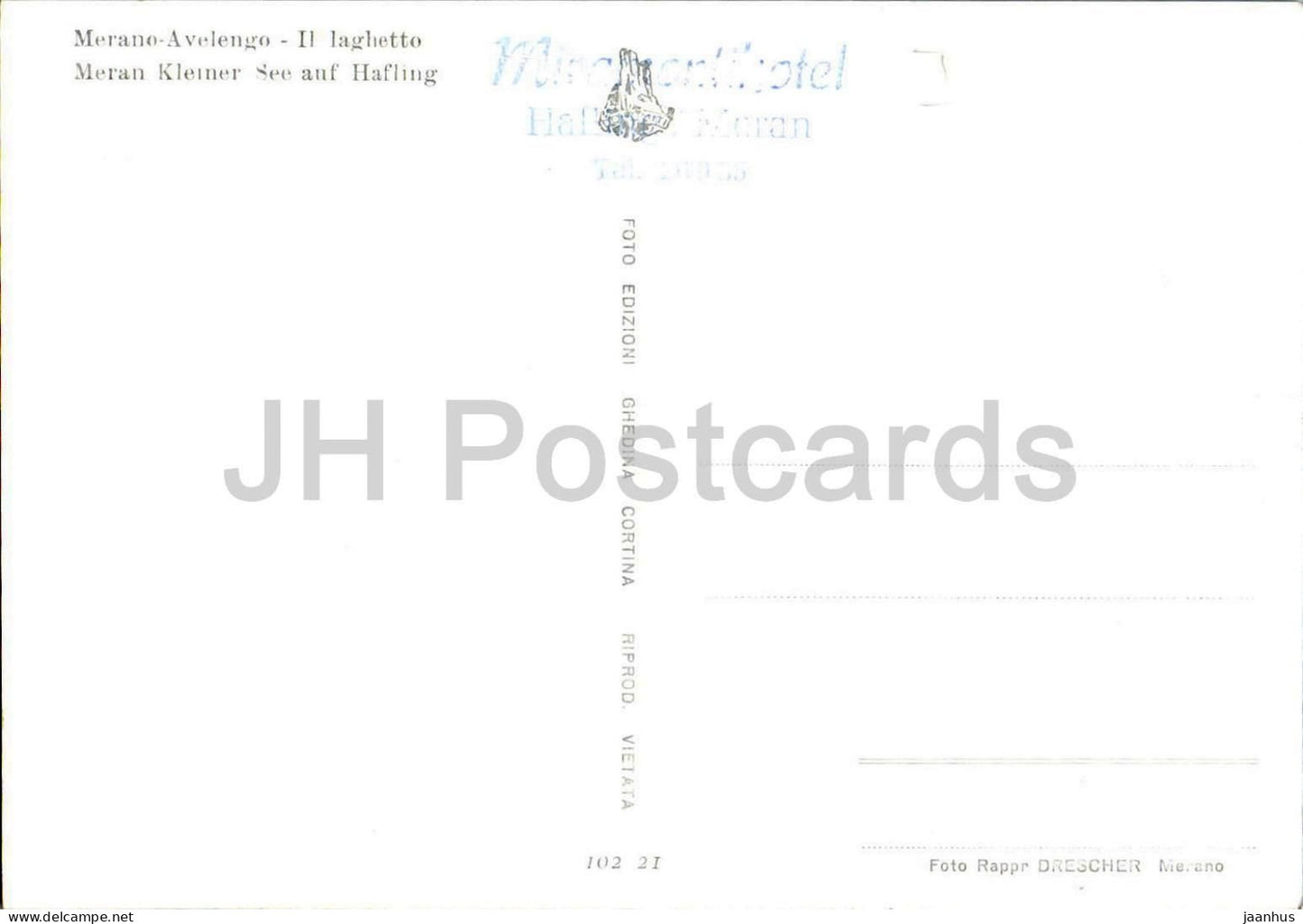 Merano - Avelengo - Il laghetto - Merano - Hafling - The Small Lake - 10221 - old postcard - Italy - unused